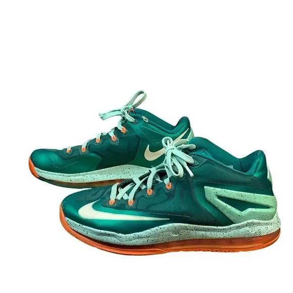 Nike Lebron 11 Low Biscayne 2014 Mens Basketball Sneaker Mystic Green - Size 9.5 - Picture 4 of 11